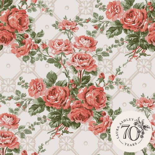 Laura Ashley Country Roses Old Rose Pink Wallpaper