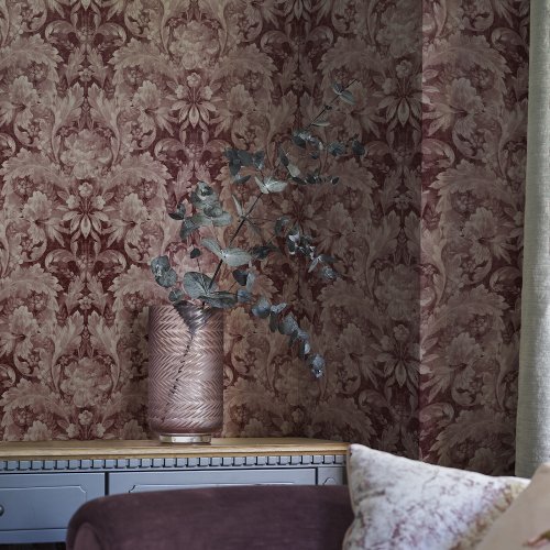 Laura Ashley Apoline Pale Blackberry Wallpaper Room