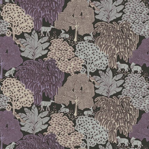 Laura Ashley Garwood Grove Violet Grey Wallpaper