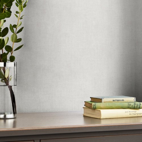 Laura Ashley Plain Pale Silver Wallpaper Room