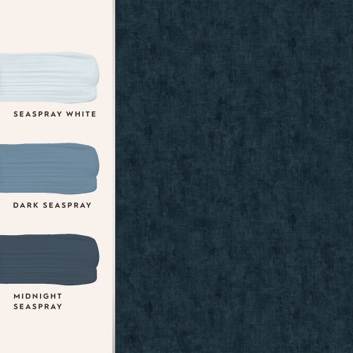 Laura Ashley Plain Midnight Seaspray Wallpaper Match