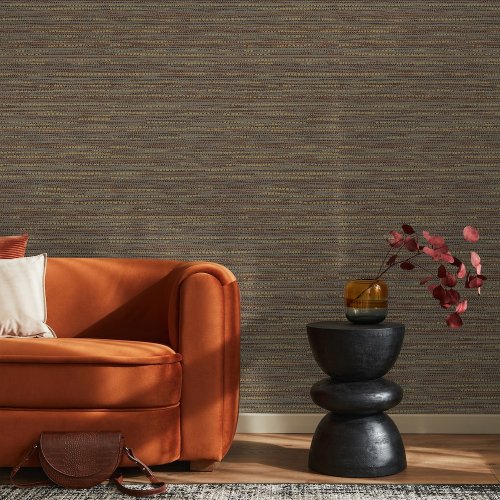 Boutique Chunky Horizontal Weave Rust Wallpaper Room 2