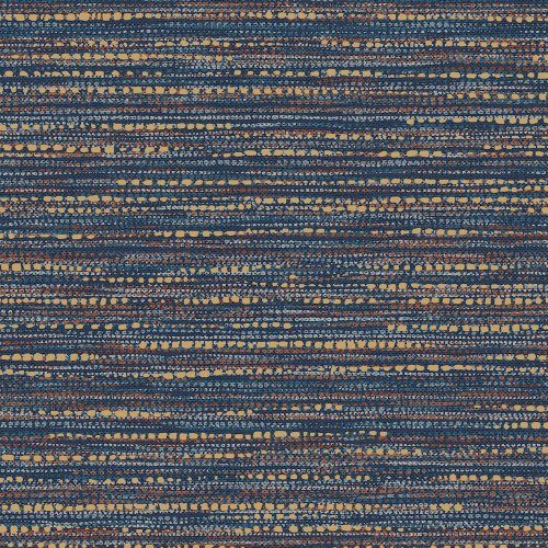 Boutique Chunky Horizontal Weave Indigo Wallpaper Close