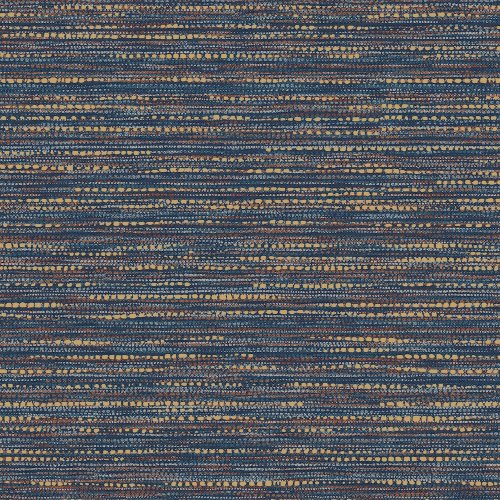 Boutique Chunky Horizontal Weave Indigo Wallpaper