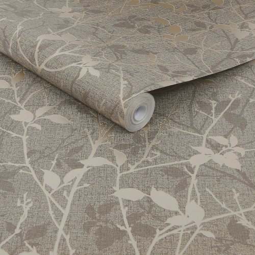 Boutique Belle Taupe & Gold Wallpaper Roll