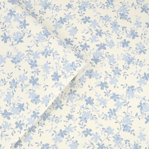 Laura Ashley Miserton Trail Pale Seaspray Blue Wallpaper Roll