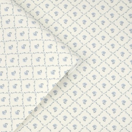 Laura Ashley Kate Pale Seaspray Blue Wallpaper Roll