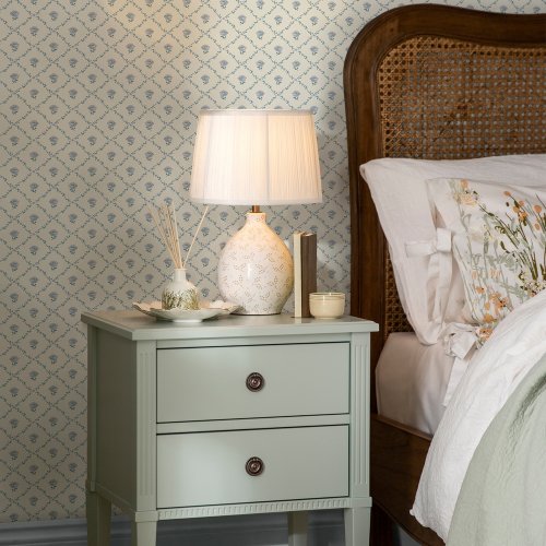 Laura Ashley Kate Pale Seaspray Blue Wallpaper Room