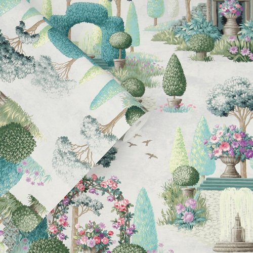 Laura Ashley Naunton Folly Fern Green Wallpaper Roll