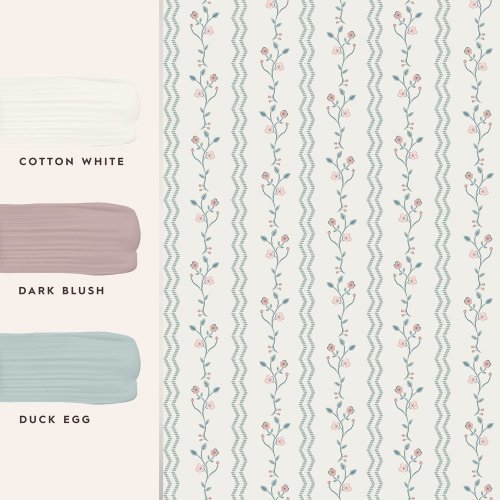 Laura Ashley Blencow Stripe Dark Duck Egg Blue Wallpaper