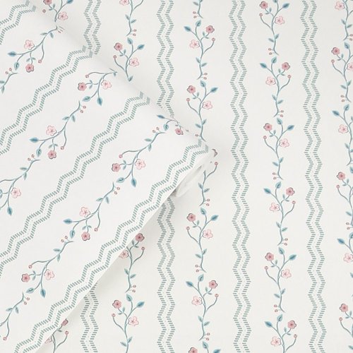 Laura Ashley Pickworth Posy Pale Seaspray Blue Wallpaper Roll