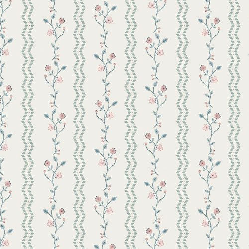 Laura Ashley Pickworth Posy Pale Seaspray Blue Wallpaper
