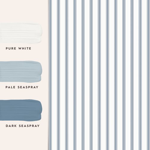 Laura Ashley Farnworth Stripe Smoke Blue Wallpaper Matching Paint