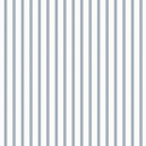 Laura Ashley Farnworth Stripe Smoke Blue Wallpaper