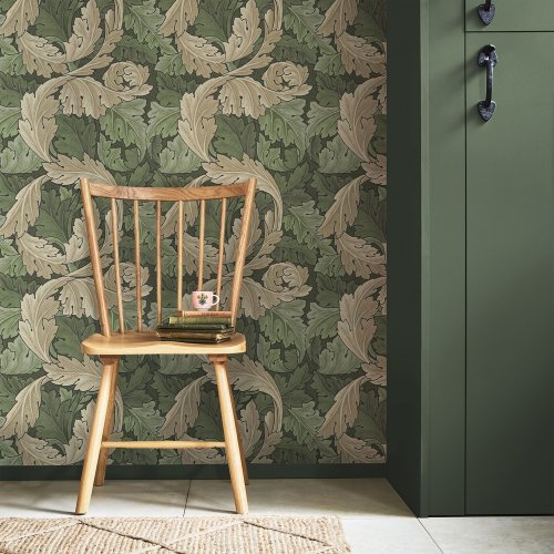 Morris at Home Acanthus Green Wallpaper Room