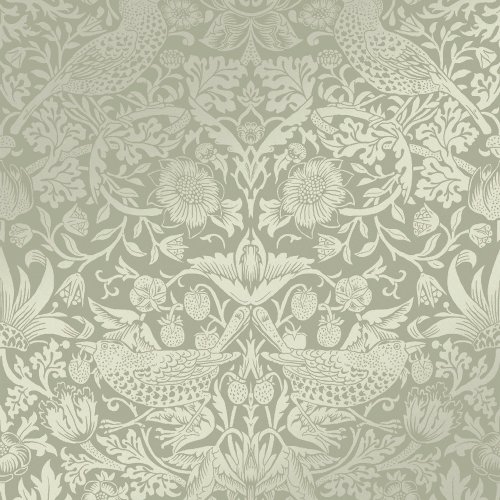 Morris at Home Strawberry Thief Fibrous Sage Wallpaper