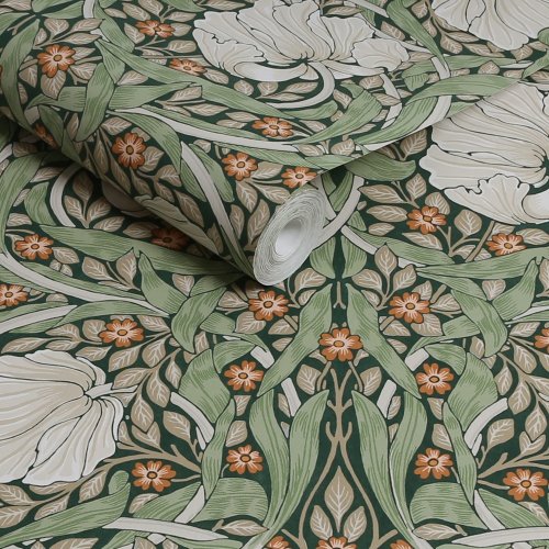 Morris at Home Pimpernel Green Wallpaper Roll