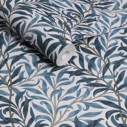 Morris at Home Willow Bough White & Blue Wallpaper Roll