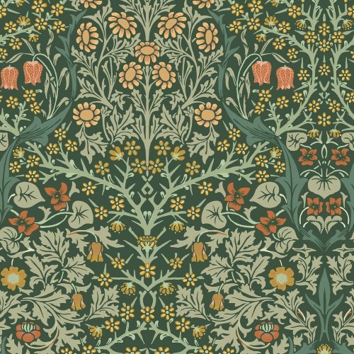 Morris at Home Blackthorn Deep Green Wallpaper