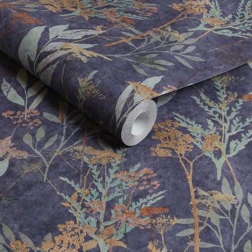 Roll shot of Superfresco Easy Solstice Navy Copper wallpaper