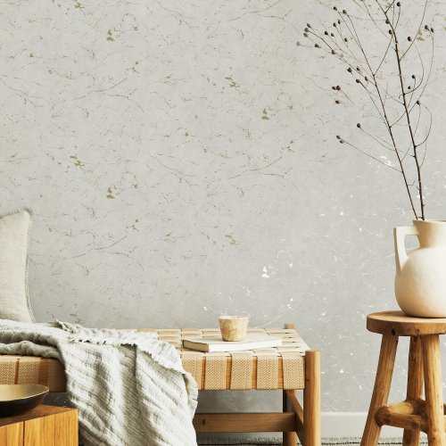 Superfresco Easy Gilded Plaster Sage & Gold Wallpaper Room