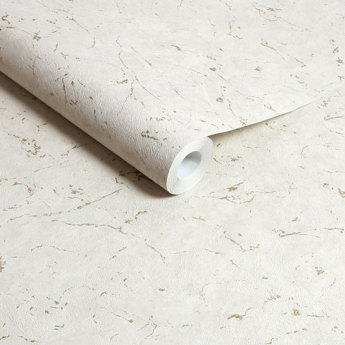 Roll shot of Gilded Plaster Stone and Pale Gold wallpaper