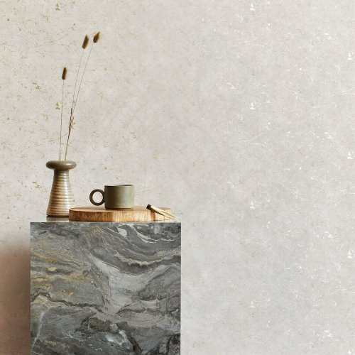 Superfresco Easy Gilded Plaster Stone & Pale Gold Wallpaper Room