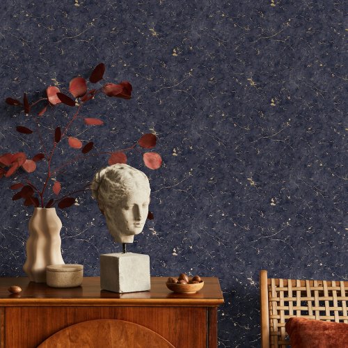 Superfresco Easy Gilded Plaster Navy Copper Wallpaper Room