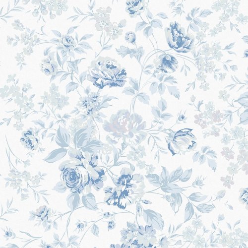 Rachel Ashwell Romantic Rose Blue Wallpaper