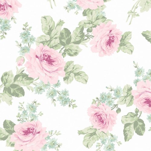 Rachel Ashwell Royal Bouquet Pink Wallpaper