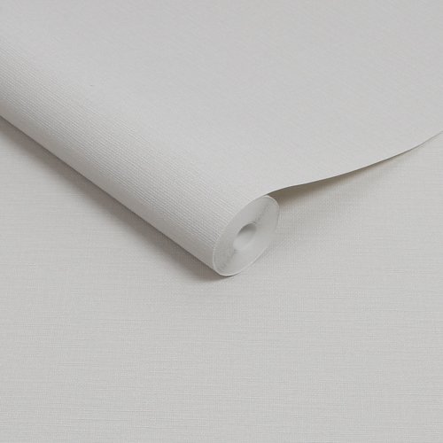 Roll shot showing the soft weave look of Armour Pebble wallpaper