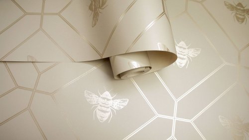 Holden Decor Honeycomb Bee Taupe Wallpaper 13082