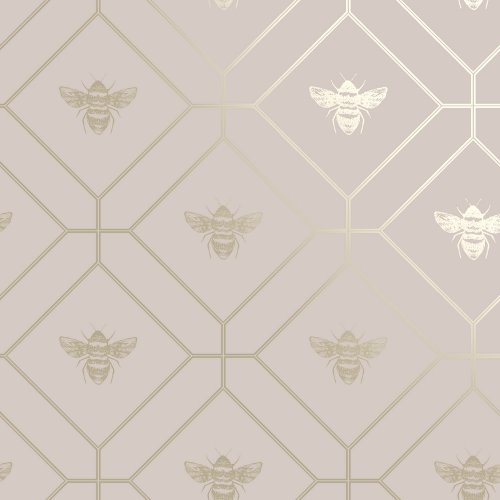 Holden Decor Honeycomb Bee Pink Wallpaper 13083