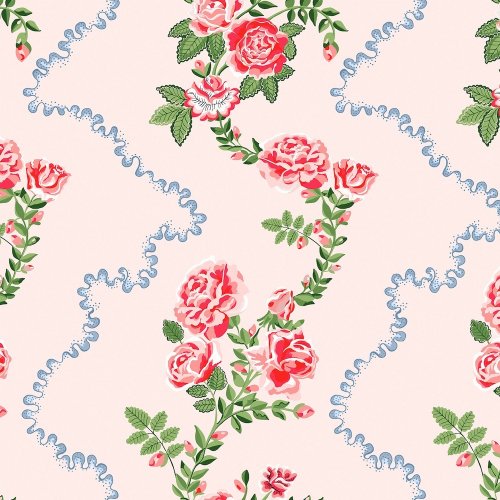 Flat image of Cath Kidston Rose Flutter Pink wallpaper