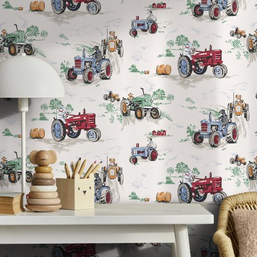 Cath Kidston Tractor Multi Wallpaper Room 2