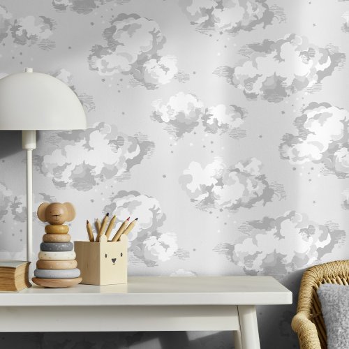 Cath Kidston Silver Linings Neutral Wallpaper Room 2