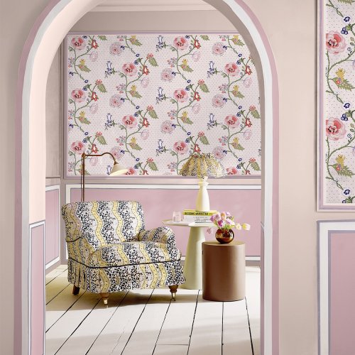 Cath Kidston Catnip Pink Wallpaper Room