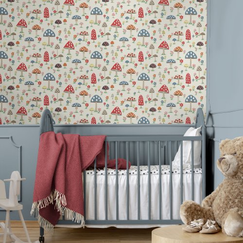 Cath Kidston Mushrooms Multi Wallpaper Room 3