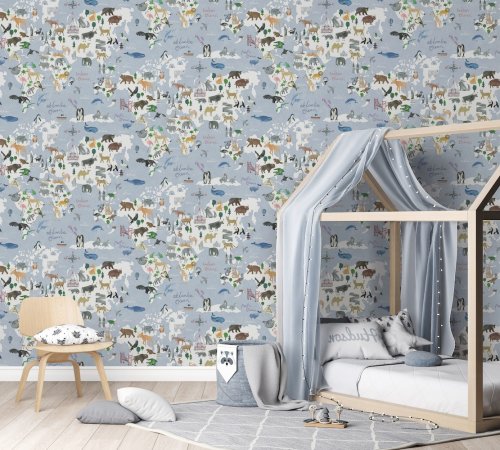 Holden Decor Animal Maps Blue Wallpaper Wallpaper 13250