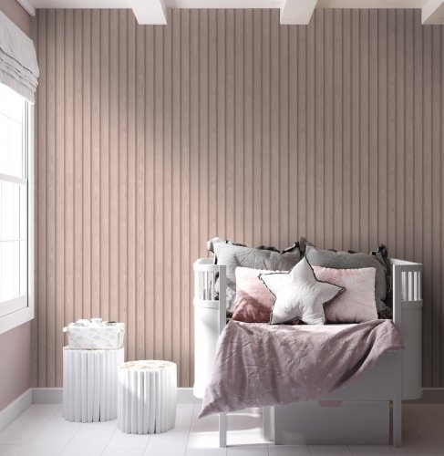 Holden Decor Wood Slat Pink Wallpaper Room