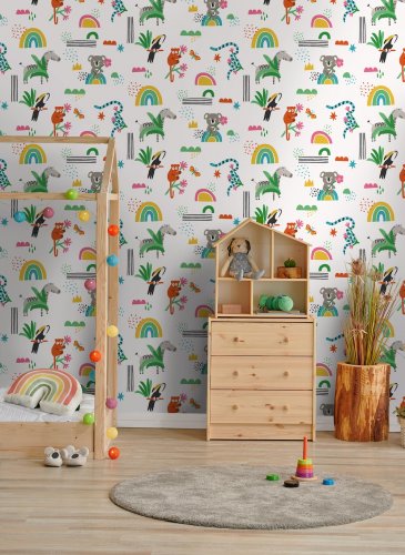 Holden Decor Abstract Animals Multi Wallpaper 13350