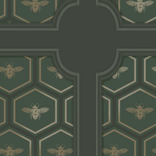 Holden Decor Bee Panel Green Wallpaper 13370