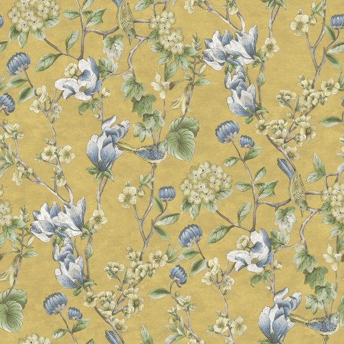 Holden Decor Floral Bird Trail Ochre Wallpaper