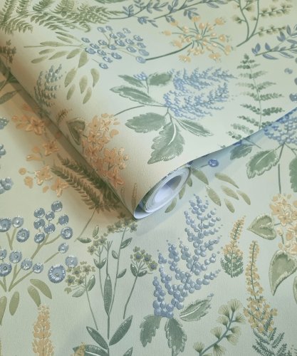 Holden Decor Floral Sprig Blue Wallpaper Roll