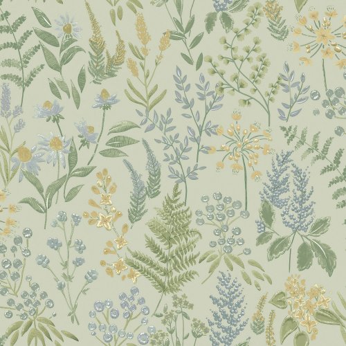 Holden Decor Floral Sprig Blue Wallpaper