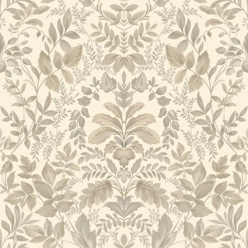 Holden Decor Leaf Damask Beige Wallpaper