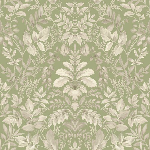 Holden Decor Leaf Damask Sage Wallpaper