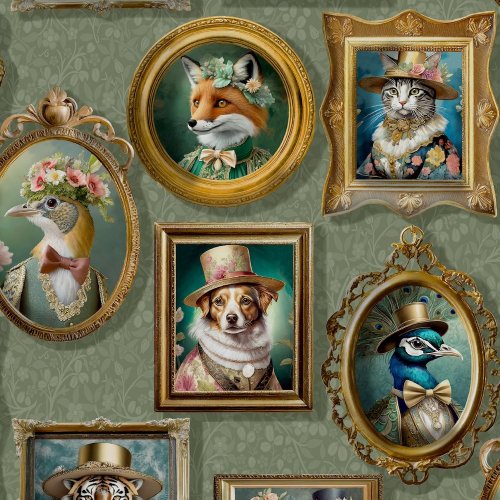 Holden Decor Regal Beasts Sage Wallpaper