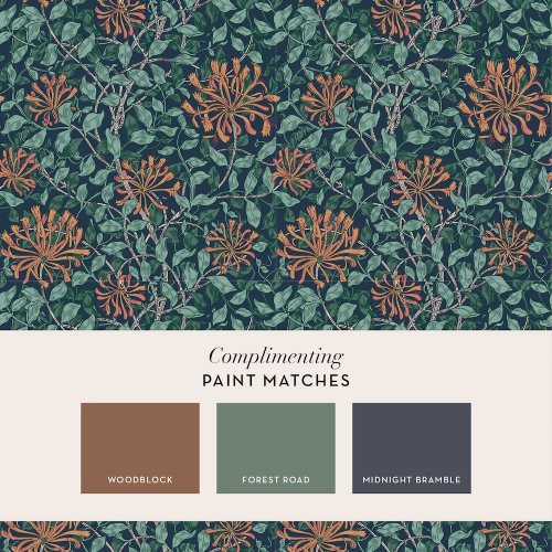 William Morris at Home Honeysuckle Tidewater Blue Matching Paint Colours