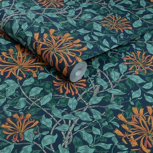 William Morris at Home Honeysuckle Tidewater Blue Roll